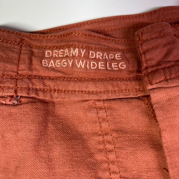 American Eagle Size 12 Dream Drape Baggy Wide Leg Pants Terra Cotta Orange - Picture 4 of 13